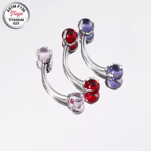 Bijoux de <span class=keywords><strong>piercing</strong></span> en titane G23 : barbell incurvé, <span class=keywords><strong>piercing</strong></span> d'oreille pendante pour sourcil, anneaux flottants pour nombril, labret, boucles d'oreilles pour lobe, anneaux pour sourcil - Product Image 2