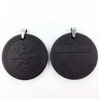 Vente flash : pendentif en forme de pièce de monnaie quantique en lave, design énergétique, bijoux scalaires, breloques avec carte nano et boîte