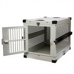 Cage à chien pliable en aluminium à prix d'usine, cage à animaux de compagnie en métal empilable, cage robuste résistante aux chocs pour une utilisation en intérieur et en extérieur - Product Image 1