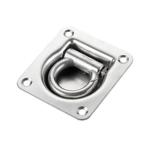 Stainless Steel D-Ring Tie Downs D Rings Anchor Lashing Ring for Loads on Case Truck Cargo Trailers RV Boats
