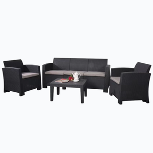 5 सीटर प्लास्टिक यूवी प्रतिरोधी पीपी सामग्री वाटरप्रूफ आउटडोर पैटियो गार्डन टेबल कुर्सी सोफे फर्नीचर सेट - Product Image 2