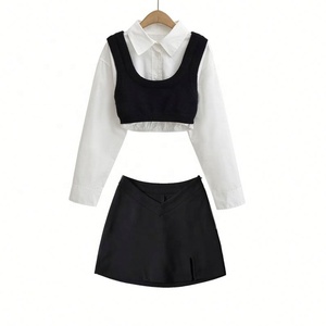 Nuovi Arrivi Autunno Inverno 2026 Set Moda Boutique in Maglia 3 Pezzi: Gilet+Camicia+Gonna - Product Image 3