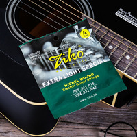 Senar gitar elektrik seri ZIKO DN, 6 buah senar baja nikel, 009 010
