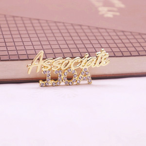 Spilla di Lusso Placcata Oro 18K Jack and Jill of America con Design Traforato Ispirazionale e Strass Incastonati - Product Image 4