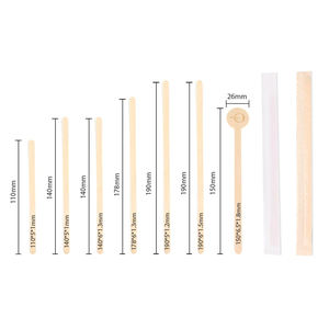 Agitadores de cóctel de madera de abedul grueso Natural 5,5 envueltos individualmente biodegradables de 100% pulgadas Premium - Product Image 6