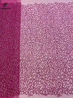 Tissu en voile perlé de luxe brodé de paillettes et de dentelle avec strass en cristal tricoté, écologique, pour robes de mariée et tenues pour filles