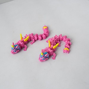 Vashine Drago Unicorno Divertente Stampato in 3D, Drago Rosa Flessibile in Cristallo, Decorazione Colorata per Bambini, Giocattoli Action Figure 3D - Product Image 6