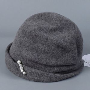 Nouvelle Arrivée 2025 – Chapeau Bob Décontracté en Laine pour Femme, Tendance Hiver avec Décoration Perles, Style Pêcheur - Product Image 1