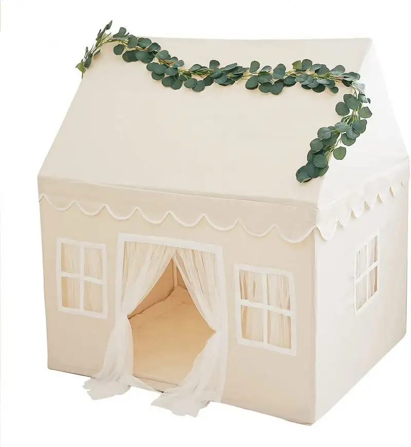 Tente de jeu rose à usage intérieur et extérieur Pop Up avec lumière enfants château tente de jeu Playhouse avec tapis pour filles tente de jeu