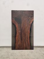 Ensemble de table à manger rectangulaire moderne en bois massif de noyer de Californie, prix d'usine, plateau en résine époxy cristalline pour la maison, le bureau, l'hôtel