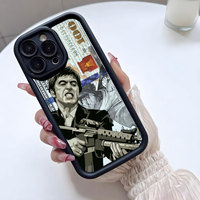 Coque de téléphone portable pour iPhone 17 16 15 14 13 12 Plus Pro Max 17 Air Gun Man, style créatif noir, coque photo, coque arrière