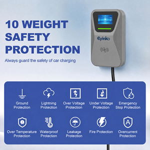 Borne de recharge murale pour véhicules électriques <span class=keywords><strong>7</strong></span> <span class=keywords><strong>kW</strong></span> Type 2 CE EN62196 et <span class=keywords><strong>chargeur</strong></span> intelligent pour VE <span class=keywords><strong>7</strong></span> <span class=keywords><strong>kW</strong></span> pour garages domestiques avec affichage numérique, application RFID et OCPP 1.6J - Product Image 6
