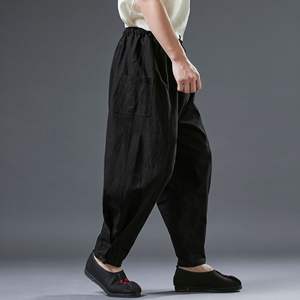 Pantalones tejidos de cintura media informales para hombre con cierre elástico - Product Image 6