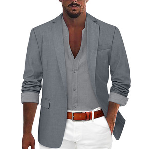 RNSHANGER <span class=keywords><strong>Blazer</strong></span> Casual da <span class=keywords><strong>Uomo</strong></span> Elegante, <span class=keywords><strong>Giacca</strong></span> Monopetto Slim Fit, <span class=keywords><strong>Giacca</strong></span> da Completo Classica, Top Elegante da Gentiluomo - Product Image 3