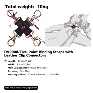 Nuevas Correas de Sujeción de Cuero BDSM de Cinco Puntos con Conectores de Clip, Juguete de Bondage Fetiche para Parejas - Product Image 6