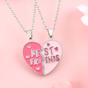 Migliore amico delle donne dei bambini amore ciondolo collana coppia cucita miglior regalo per i migliori amici ciondolo - Product Image 4