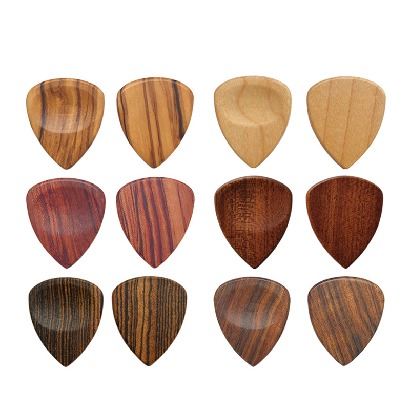2,4-2,8mm 100% Holz Fabrik preis Hochwertige leere Großhandel Holz gitarren Picks Support Custom