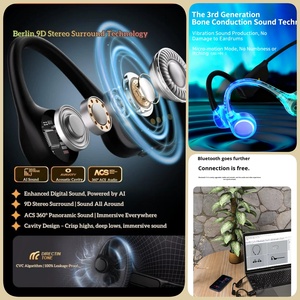 OTHC- X22 True Bone-Conduction Sports <strong>Earphones</strong> with 32GB Memory Waterproof IPX8 Playtime for Swimming and Sporting Gift - Product Image 4