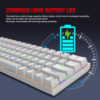 Clavier Gamer filaire de jeu mécanique Portable 60% avec commutateurs bleus rétro-éclairé LED 61 touches Mini clavier de bureau Ultra Compact