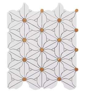 Nuovo Design <span class=keywords><strong>Mosaico</strong></span> in Pietra Naturale con Motivo Floreale Verde <span class=keywords><strong>per</strong></span> Bagno Piastrelle <span class=keywords><strong>Mosaico</strong></span> Irregolari Uniche - Product Image 4