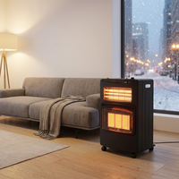 Chauffage infrarouge double, portable sur roues, à gaz, en céramique de quartz, pour la maison, le salon et le magasin