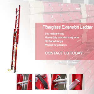 <span class=keywords><strong>Escalera</strong></span> de extensión de fibra de vidrio, pista deslizante de alta calidad, ligera, 24 pasos, 28 pies, 5m, 9 <span class=keywords><strong>m</strong></span> - Product Image 5