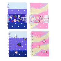 Carnet à spirale cœur dégradé avec breloques PVC détachables, décorations astronaute et licorne, journal, papeterie mignonne, cadeau, vente en gros