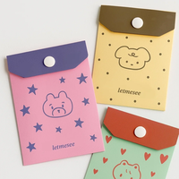 Sobre de PVC Impermeable para Regalo, con Diseño de Dibujos Animados y Cierre de Botón