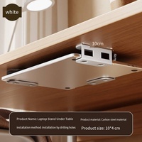 Support de rangement pour ordinateur portable sous le bureau MQ, plateau métallique caché, support fixe pour ordinateur portable, pour bureau