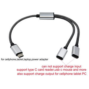 2 in 1 USB C erkek çift USB C dişi Splitter dönüştürücü adaptör uzatma bağlantı kablosu şarj ve veri transferi için - Product Image 6