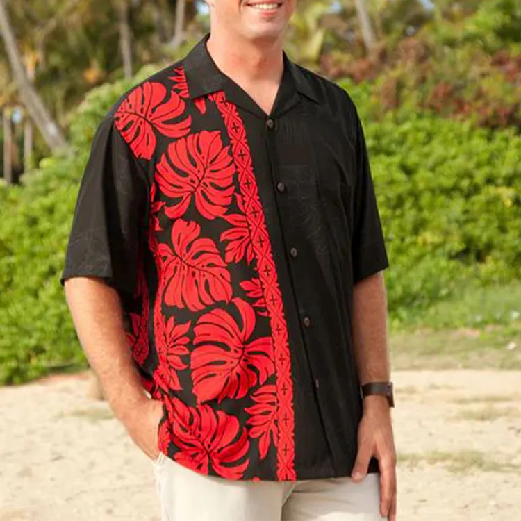 Penjualan langsung dari pabrik kaus Hawaii kustom penuh katun kualitas tinggi