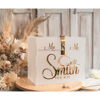 Boîte à cartes de mariage personnalisée en acrylique pour événement de mariage boîte de mariage de forme carrée de 12 pouces pour la décoration de bienvenue de table