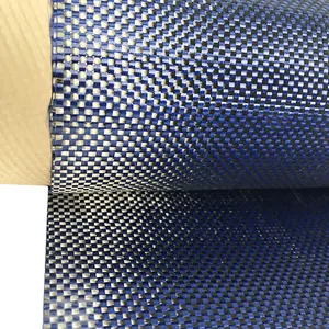 Tecido Kevlar de Fibra de Carbono azul tecido de fibra de aramida colorido híbrido