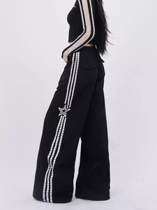 <span class=keywords><strong>Pantaloni</strong></span> <span class=keywords><strong>cargo</strong></span> a gamba larga a tre barre in stile street, <span class=keywords><strong>pantaloni</strong></span> sportivi a righe <span class=keywords><strong>larghi</strong></span> e dritti, versatili e aderenti, <span class=keywords><strong>pantaloni</strong></span> hip-hop. - Product Image 4