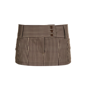 Falda midi a rayas con estampado de patchwork para mujer, falda de corte A de talle bajo con detalle de bolsillo, falda informal de moda para verano - Product Image 6