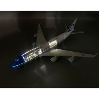 Maquette d'avion de passagers 747 Air Force One à double porte avec éclairage et roues, ornement d'aviation statique simulé