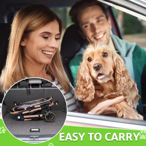 Poussette de voyage pour animaux de compagnie légère et écologique, toutes saisons, pour chiens de taille moyenne, 4 roues, tout-terrain, pliable, robuste, capacité de 15 kg - Product Image 5