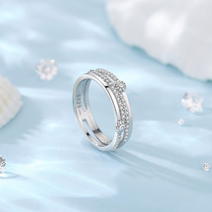 925 argento Sterling bellissimi anelli di fiori <span class=keywords><strong>margherita</strong></span> <span class=keywords><strong>con</strong></span> Zirconia cubica anelli di pietre preziose per le donne per il matrimonio e la festa - Product Image 3