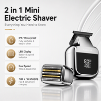 Rasoir magnétique 2-en-1 personnalisé avec logo, 5 lames, rechargeable USB-C, étanche IPX7, mini rasoir de voyage, OEM ODM
