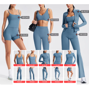 Dropshipping Women Yoga Set Quick Dry <b>Long</b> Sleeve T Shirt Leggings Breathable Gym Fitness Suit - Product Image 2