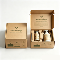 Caja de Cartón Kraft para Envíos, Embalaje de Cartón Reciclable Personalizado para Sets de Cuidado Personal con Bandeja Interior