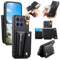 Étui de téléphone de style portefeuille antichoc pour Moto Edge 60 Fusion/Edge 60 Stylus/G15/G05/E15, coque arrière avec fermeture éclair