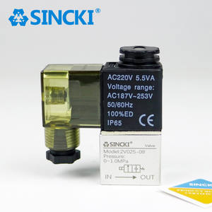 Neues SINCKI Air 2V025-06/08 G1/8 G1/4 Kleines Pneumatisches Magnetventil Zwei Positionen Zwei Wege 2/2 Mini Elektrisch DC24V DC12V - Product Image 2