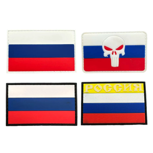 Nga cờ Punisher cánh tay ban nhạc móc vòng lặp ủng hộ Alpha tinh thần vá cho ngoài trời Ba lô cho hàng may mặc Hats-<span class=keywords><strong>Made</strong></span> cảm thấy vải - Product Image 2