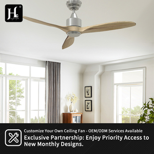 65 inch large LED <b>ceiling</b> fan with 6-speed <b>remote</b> <b>control</b> for home decoration, DC motor, solid wood blades, electric - Product Image 5