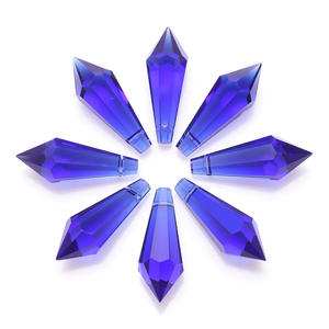 Perles de verre en forme de goutte d'eau conique à pointe longue avec trou horizontal 14X38MM, pour la fabrication de <span class=keywords><strong>bijoux</strong></span>, éclairage, glaçure de verre, bricolage pour mariage - Product Image 6