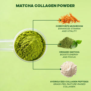 Poudre de Collagène Bio au <span class=keywords><strong>Matcha</strong></span> avec Champignon Cordyceps et Collagène Hydrolysé pour la Santé Intestinale, le Soutien Articulaire et le Renforcement Immunitaire - Product Image 3