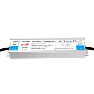 100W แรงดันไฟฟ้าคงที่สูง PF>0.95 ไดร์เวอร์ LED กันน้ำ IP67 หม้อแปลงจ่ายไฟ 100-240V/170-264V AC-DC 12V ไม่กระพริบ - Product Image 3