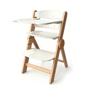 Silla Alta para Bebé de Madera Maciza, Silla de Alimentación para Niños Pequeños con Bandeja Extraíble, Silla de Comedor Multinivel para Niños de 6 Meses a 6 Años - Product Image 1