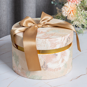 Cajas de Regalo Redondas de Lujo con Relieve, Populares y Bonitas, Tipo Cubo, para Cumpleaños, con Diseño de Caja Ranurada y Cinta - Product Image 2